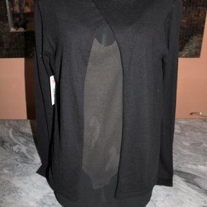 BLACK SWEATER WITH SHEER BACK